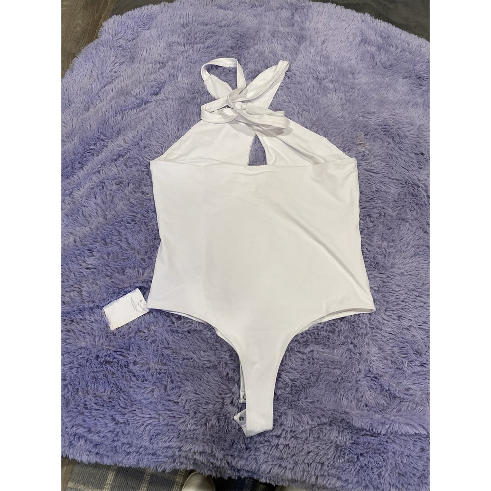 Reoria White Halter Tie Bodysuit Size XL - Picture 4 of 6